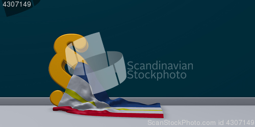 Image of paragraph symbol and flag of mecklenburg-vorpommern - 3d rendering