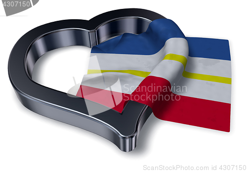 Image of flag of mecklenburg-vorpommern and heart symbol - 3d rendering