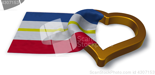 Image of flag of mecklenburg-vorpommern and heart symbol - 3d rendering