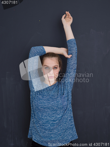 Image of young woman isolated on grey background