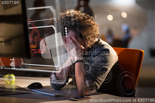 Image of businessman relaxing at the desk