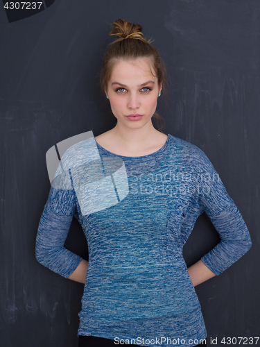 Image of young woman isolated on grey background