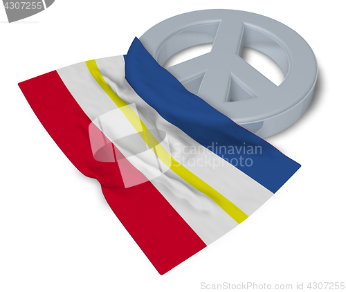 Image of peace symbol and flag of mecklenburg-vorpommern - 3d rendering