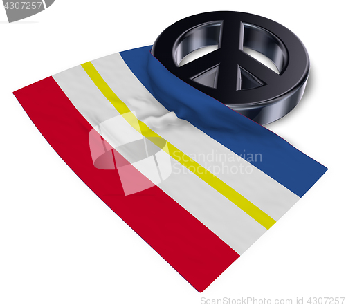 Image of peace symbol and flag of mecklenburg-vorpommern - 3d rendering