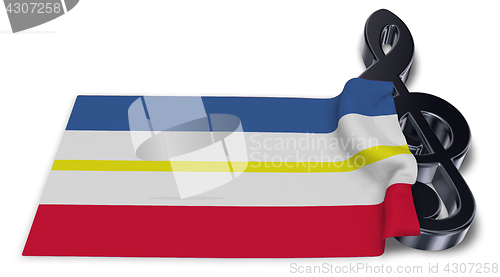 Image of clef symbol and flag of mecklenburg-vorpommern - 3d rendering