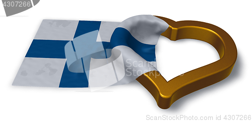 Image of  flag of finland and heart symbol - 3d rendering