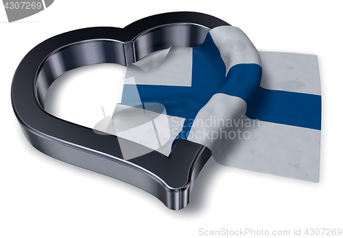 Image of  flag of finland and heart symbol - 3d rendering