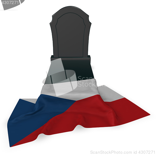 Image of grabstein und tschechische flagge