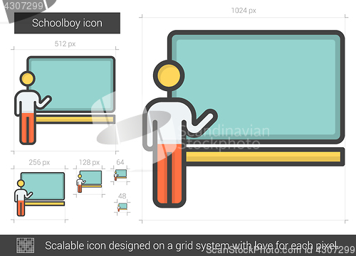 Image of Schoolboy line icon.