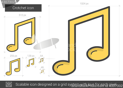 Image of Crotchet line icon.