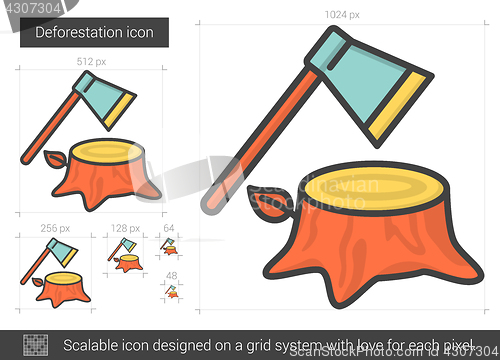 Image of Deforestation line icon.