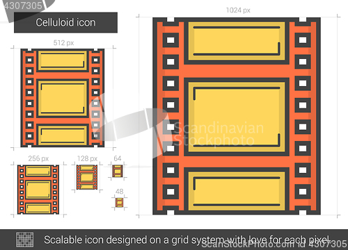 Image of Celluloid line icon.