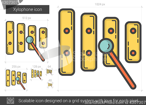 Image of Xylophone line icon.