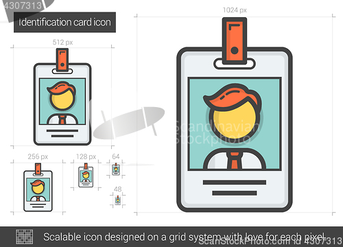 Image of Identification card line icon.