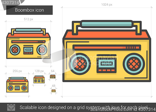 Image of Boombox line icon.