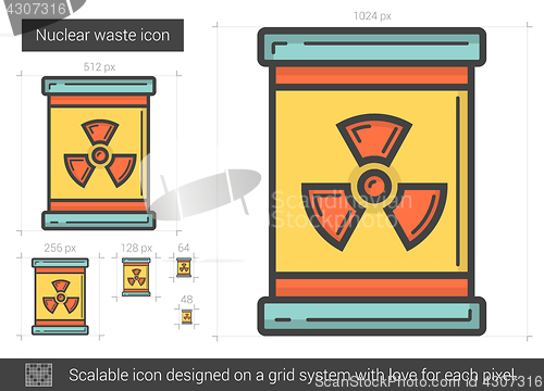 Image of Nuclear waste line icon.