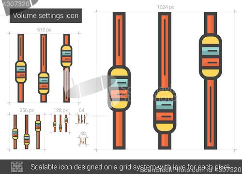 Image of Volume settings line icon.