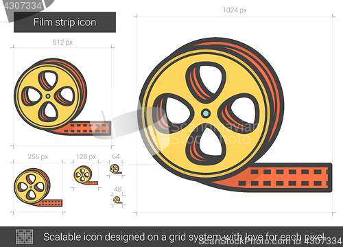 Image of Film strip line icon.