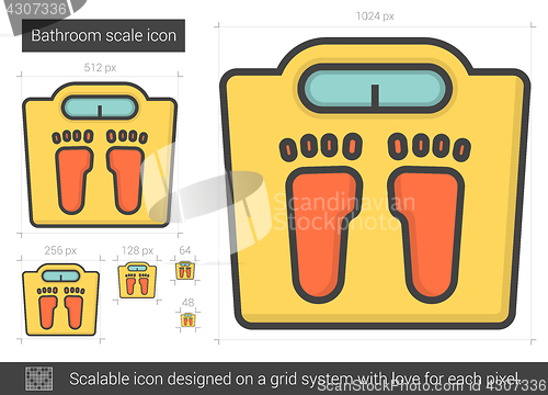 Image of Bathroom scale line icon.