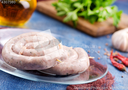 Image of raw sausages