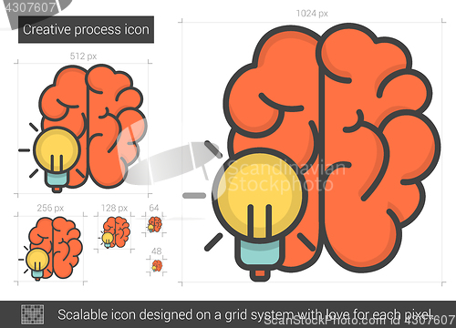 Image of Creative process line icon.