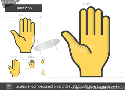 Image of Hand line icon.
