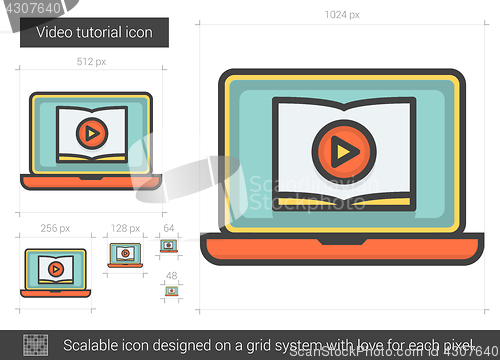 Image of Video tutorial line icon.