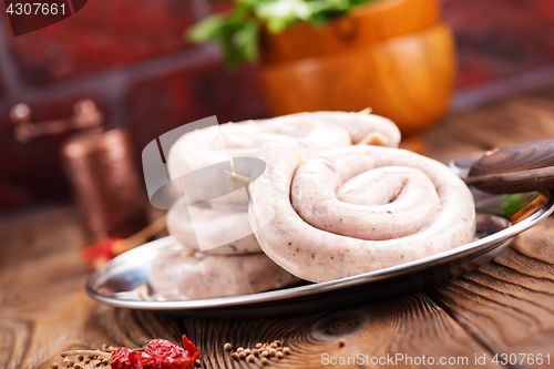 Image of raw sausages