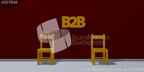 Image of b2b tag and two chairs - 3d rendering