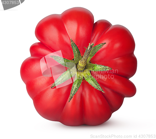 Image of Fresh heirloom tomato top view