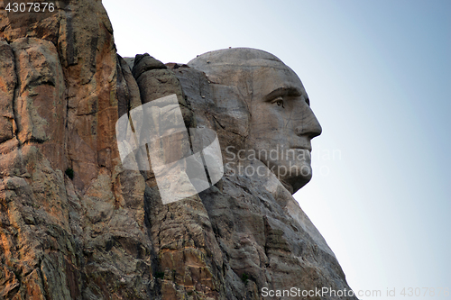 Image of George Washington Progile Granite Rock Mount Rushmore South Dako