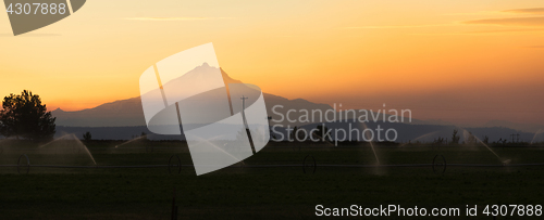 Image of Dramatic Sky Clouds Evening Sunset Mount Jefferson Central Orego