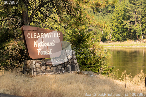 Image of Clearwater National Forest Sign Department of Agriculture