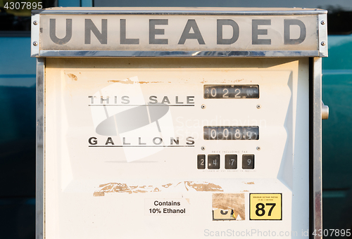 Image of Gas Pump Unleaded Mechanical Vintage Obsolete Equipment