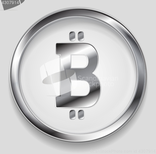 Image of Crypto currency, metal icon bitcoin design