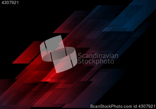 Image of Dark blue red shapes abstract tech background