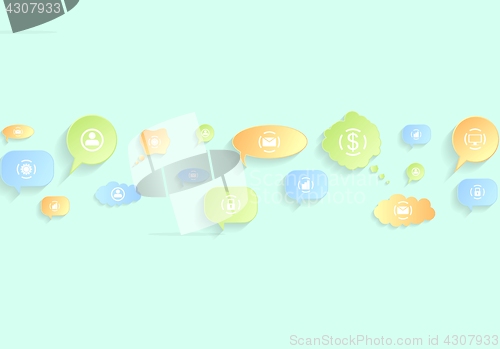 Image of Abstract social communication icons background