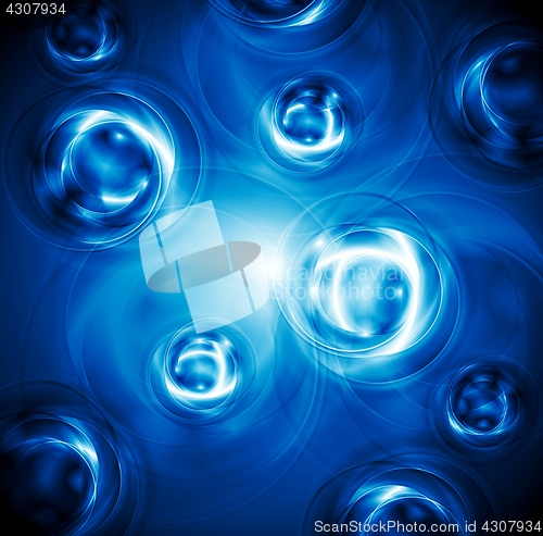 Image of Bright blue circle shapes abstraction
