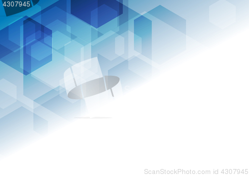 Image of Bright blue tech geometric background