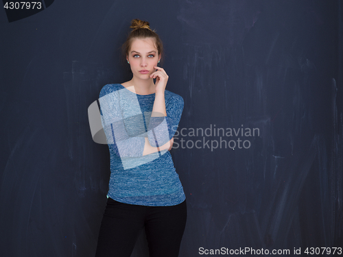 Image of young woman isolated on grey background