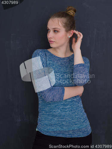 Image of young woman isolated on grey background