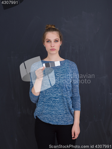 Image of young woman isolated on grey background