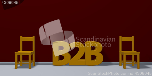 Image of b2b tag and two chairs - 3d rendering