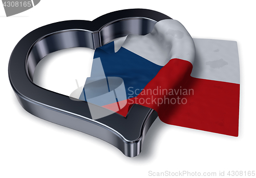 Image of  flag of the czech republic and heart symbol - 3d rendering