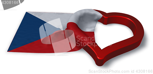 Image of  flag of the czech republic and heart symbol - 3d rendering