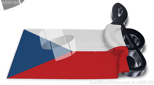 Image of clef symbol and flag of the czech republic - 3d rendering