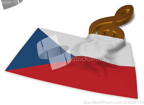Image of clef symbol and flag of the czech republic - 3d rendering
