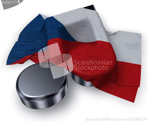 Image of music note symbol symbol and czech flag - 3d rendering