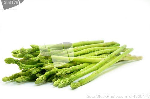 Image of Bundle of green asparagus shoots