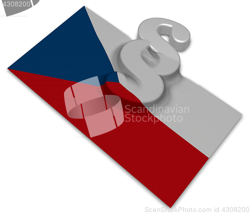 Image of paragraph symbol and flag of the Czech Republic - 3d rendering